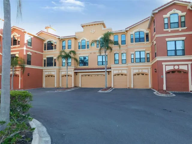 front view of a building with large windows