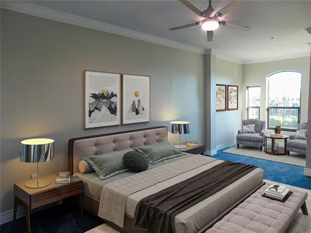 a bedroom with bed and a window