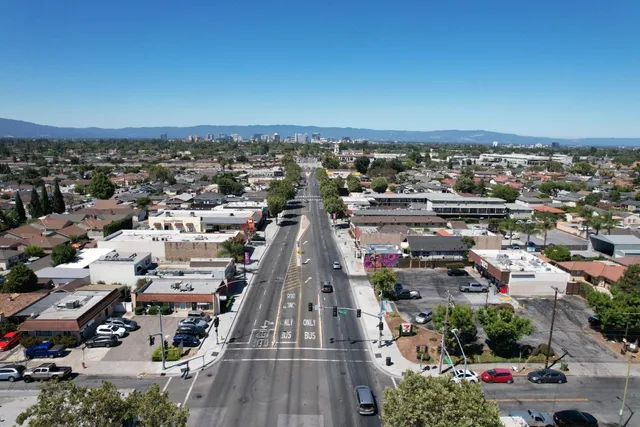 an aerial view of a city
