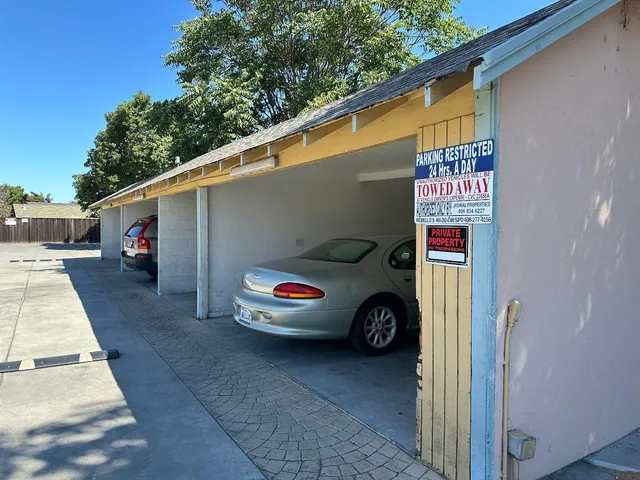a view of a car garage