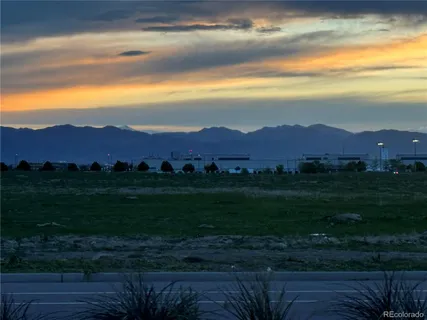a view of a city with sunset view