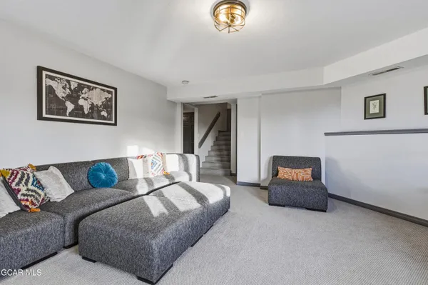 a living room with furniture