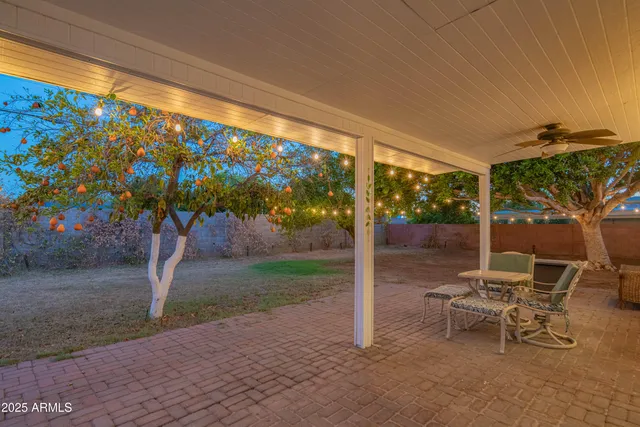 a view of a patio with couches and potted plants