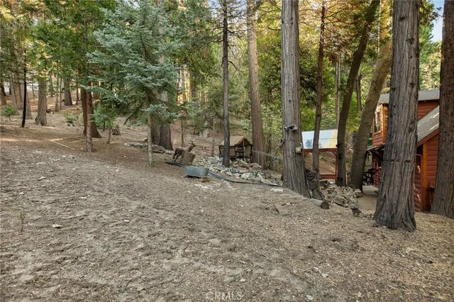 a backyard of a house with lots of green space