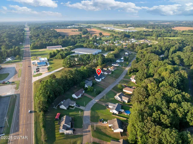 a city view with tall buildings