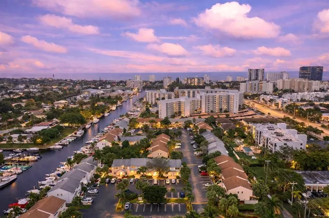 an aerial view of a city