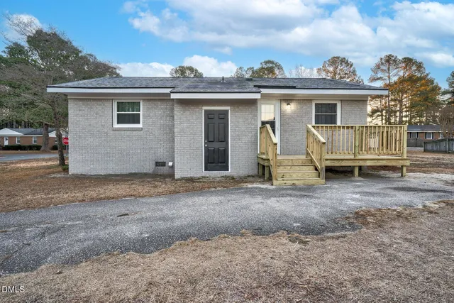 front view of a house with a space