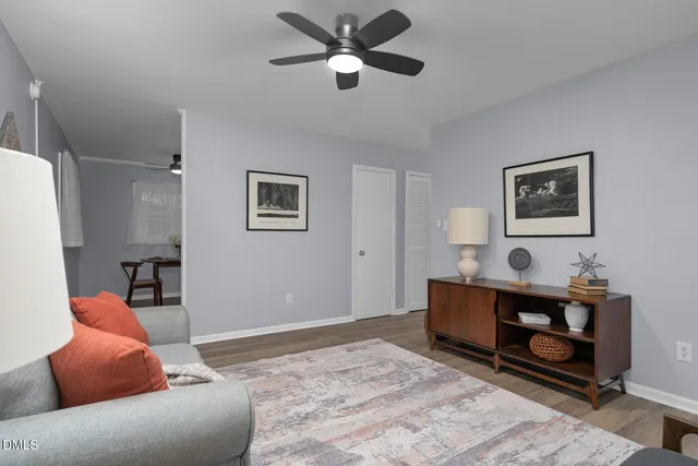 a living room with furniture