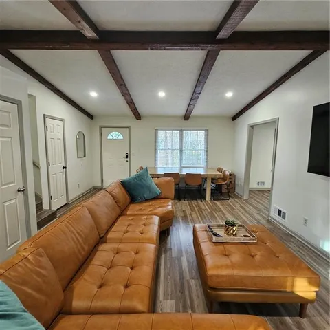 a living room with furniture
