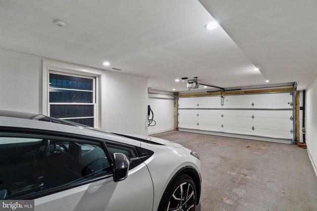 a car parked in a garage