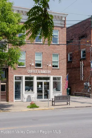 front view of a brick building
