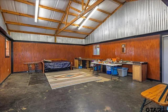 a view of a porch with furniture