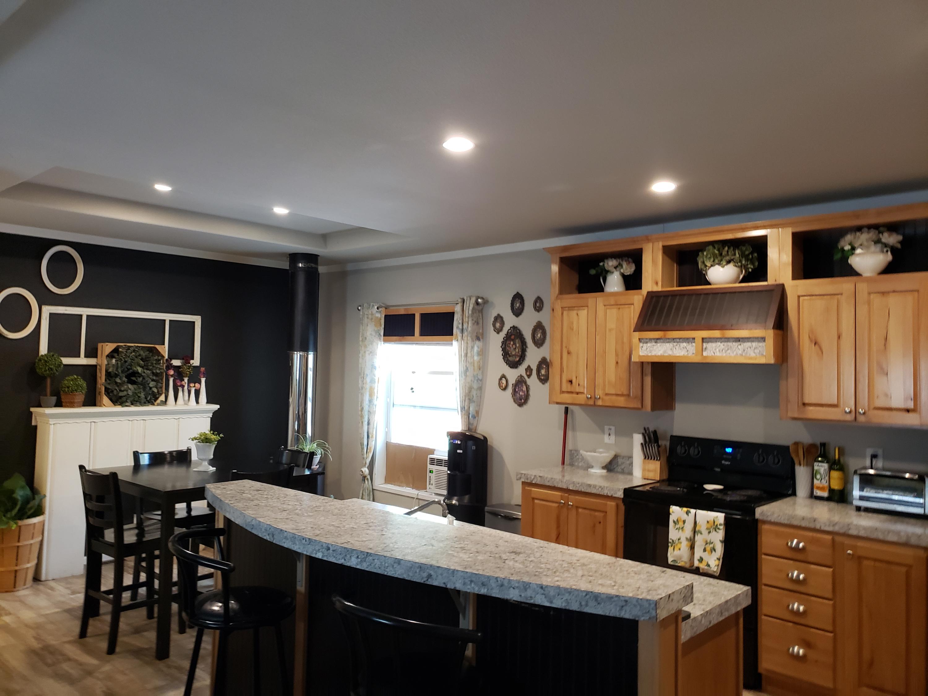 View towards kitchen and dining area