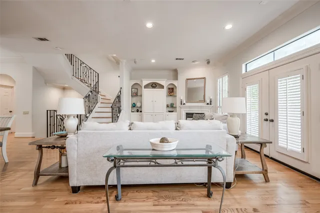 a living room with furniture