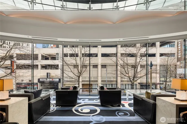 a view of a workspace with furniture