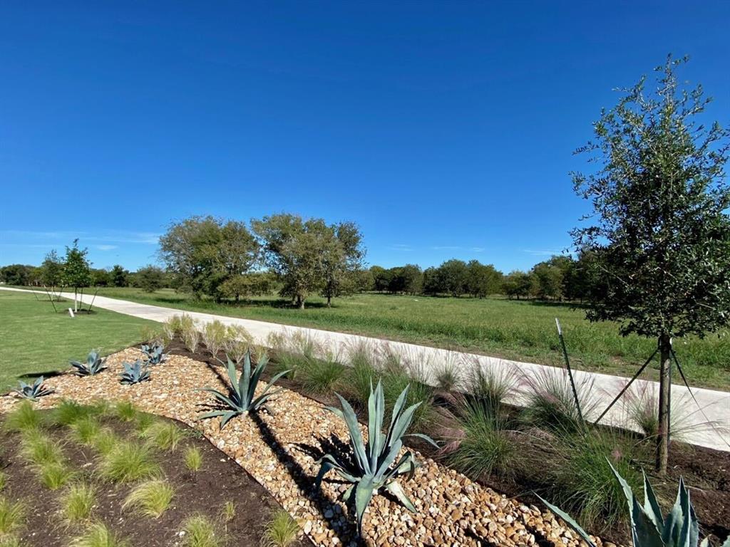 4907 Escape Rivera Drive Austin, TX 78747 - Photo 26 of 28 A winding pathway guides through verdant landscaping under a clear, bright sky.