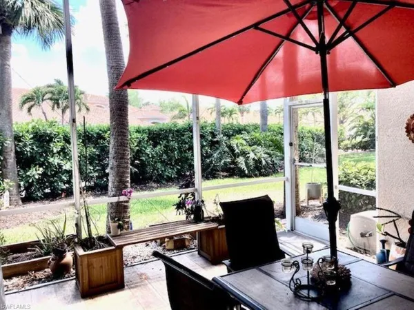 a view of outdoor space with seating area