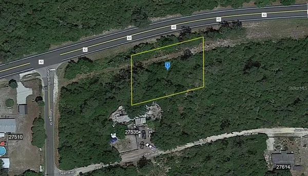 a view of a yard from a balcony