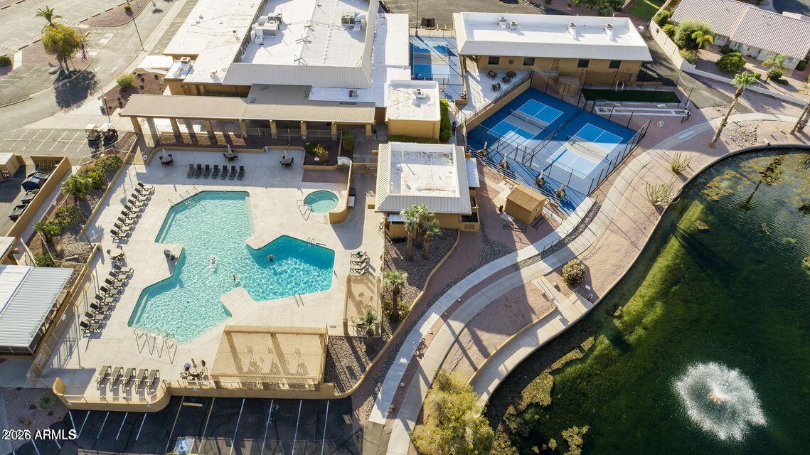 456 South 83rd Way Mesa, AZ 85208 - Photo 39 of 40 an aerial view of a swimming pool with seating area