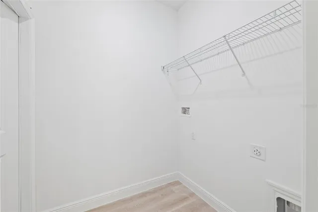 a view of a room with racks on the wall