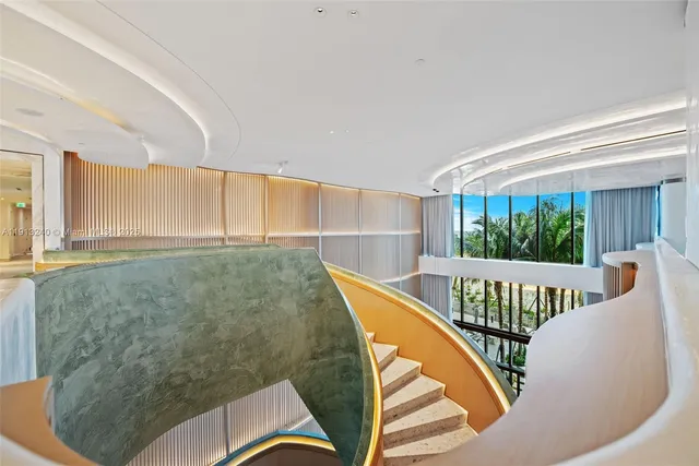 a view of a swimming pool with a garden