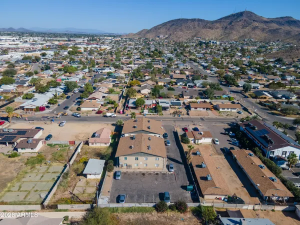 an aerial view of a city