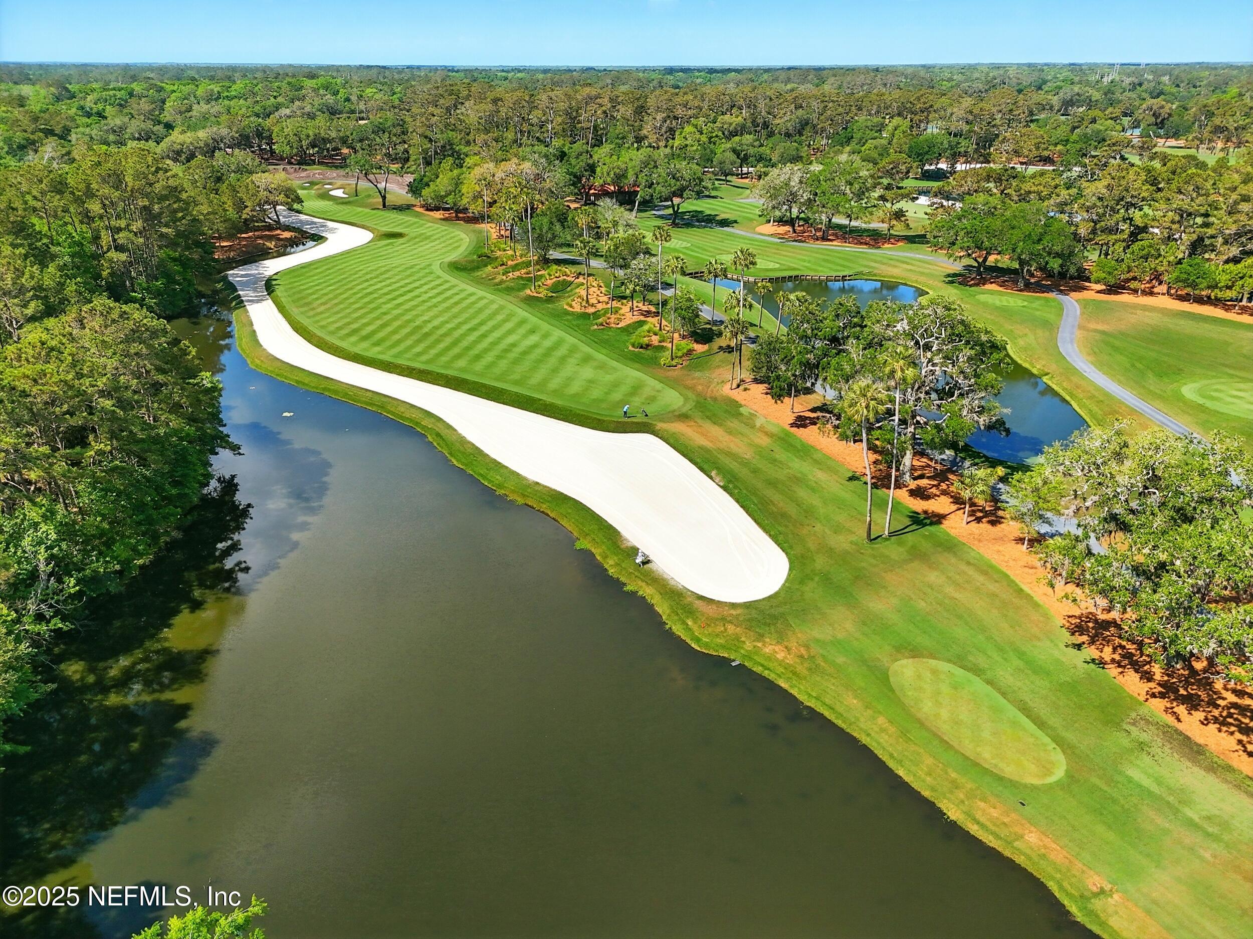 a view of a lake with a city