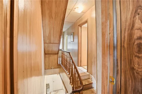 a view of a balcony with stairs