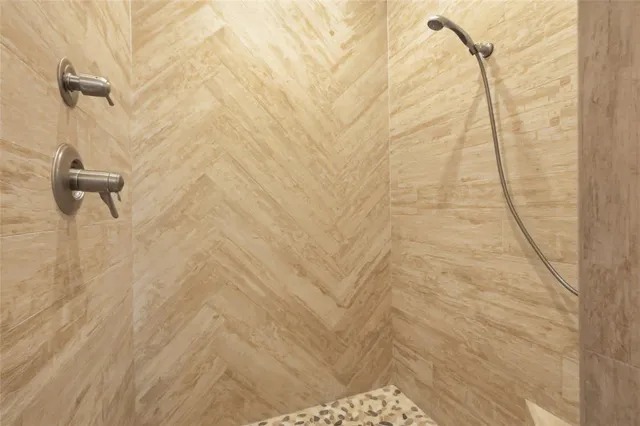 a bathroom with a shower