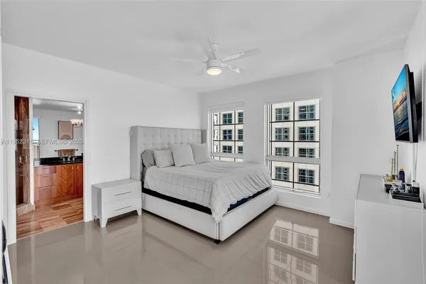 a view of balcony with wooden floor