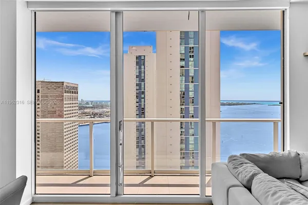 a view of balcony with city view