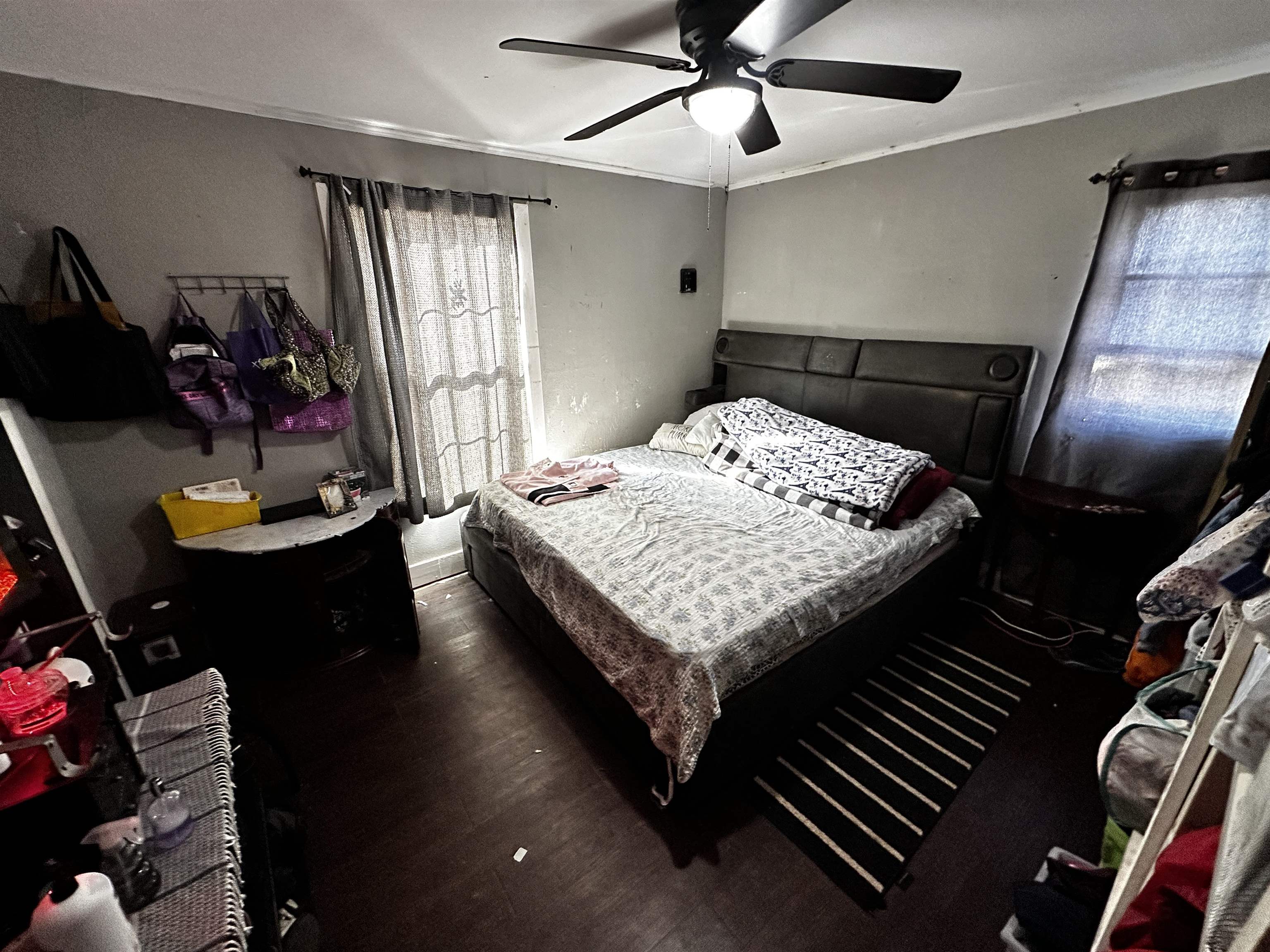 3530 Crow Road Memphis, TN 38108 - Photo 6 of 11 Bedroom featuring hardwood / wood-style flooring, ceiling fan, and ornamental molding