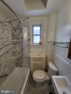 a bathroom with a toilet and a bathtub