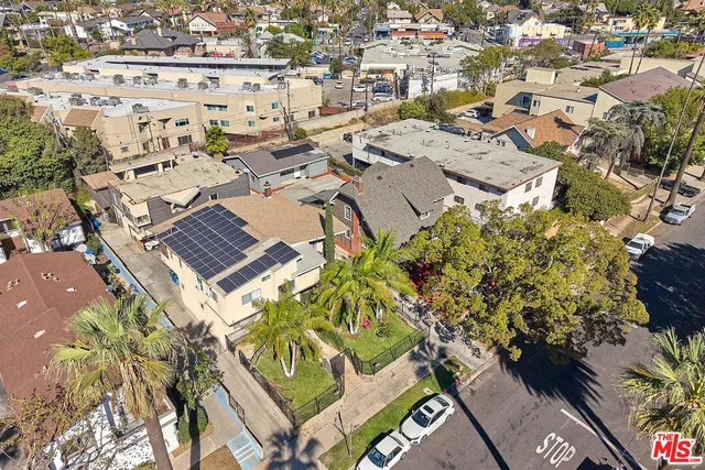 an aerial view of a city