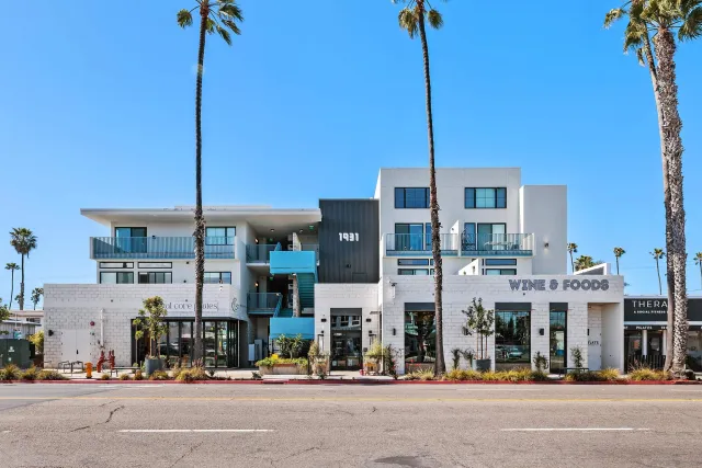 a view of a street with buildings