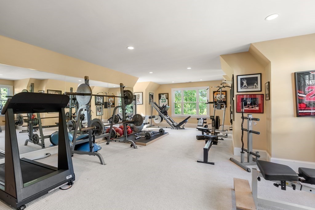 66 Goodnow Road Sudbury, MA 01776 - Photo 23 of 42 a view of a room with gym equipment