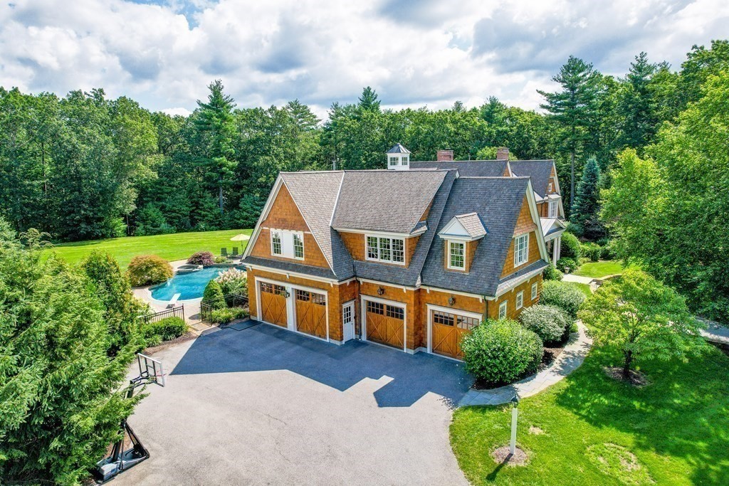 66 Goodnow Road Sudbury, MA 01776 - Photo 38 of 42 an aerial view of a house with a yard