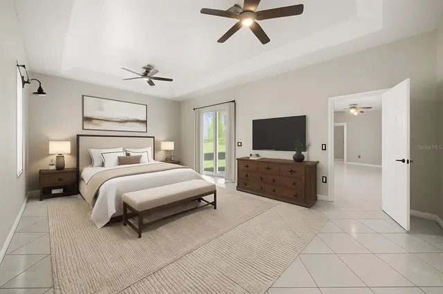 a view of an empty room with a glass door