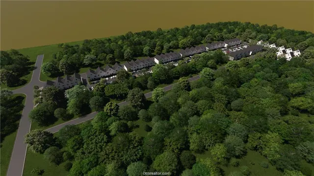 an aerial view of multiple houses