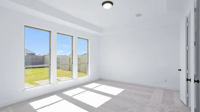 an empty room with a window