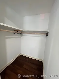 a view of small space with racks on the wall