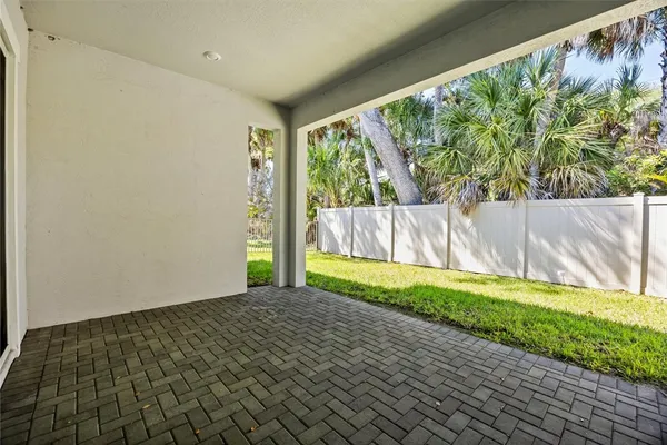 a view of backyard of house