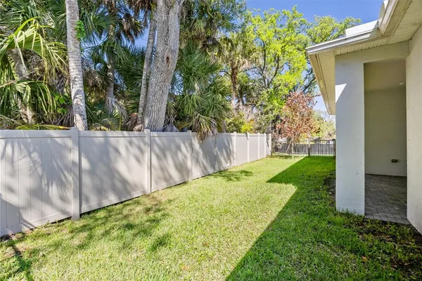 a view of a backyard with garden