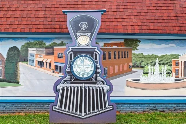 a table and chairs in a patio
