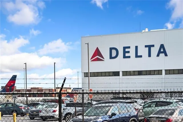 a view of a city sign in front of a building