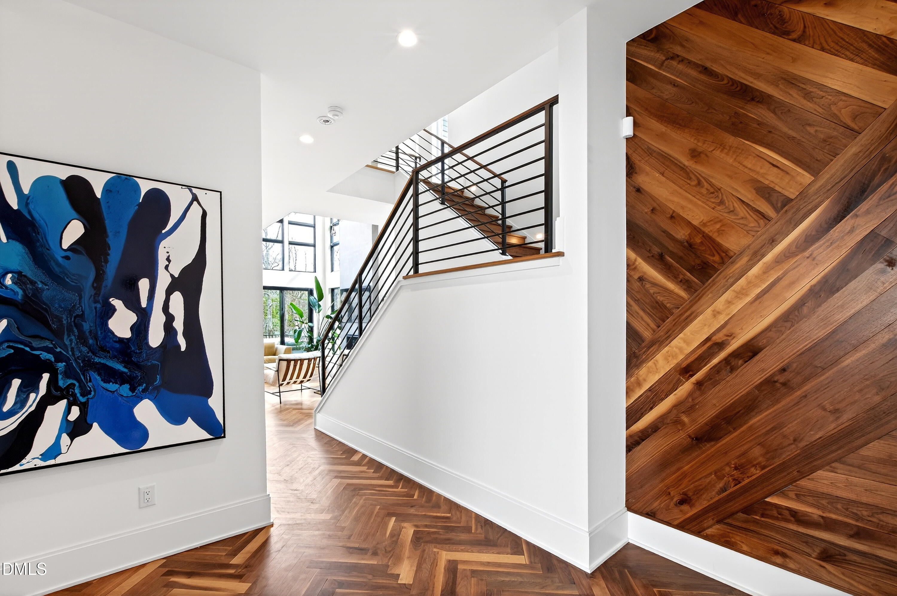 1617 Nottingham Road Raleigh, NC 27607 - Photo 15 of 76 a view of stairs and with wooden floor