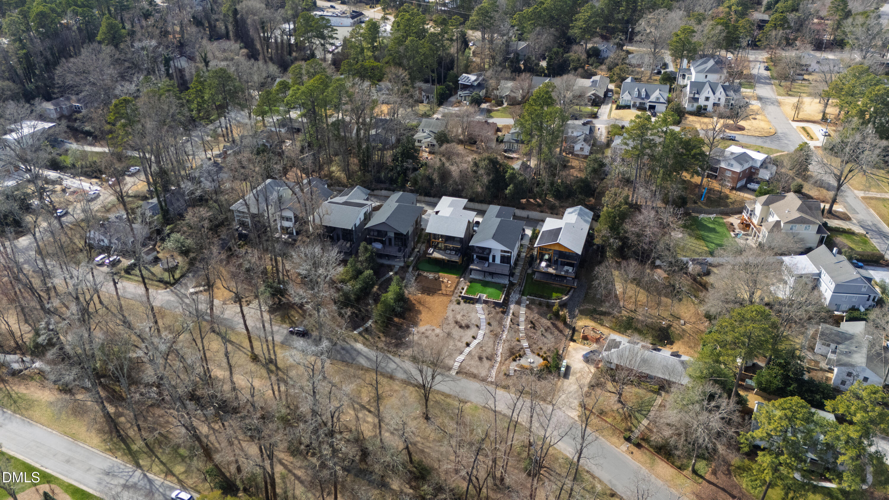 1617 Nottingham Road Raleigh, NC 27607 - Photo 68 of 76 an aerial view of a house with a yard and outdoor seating