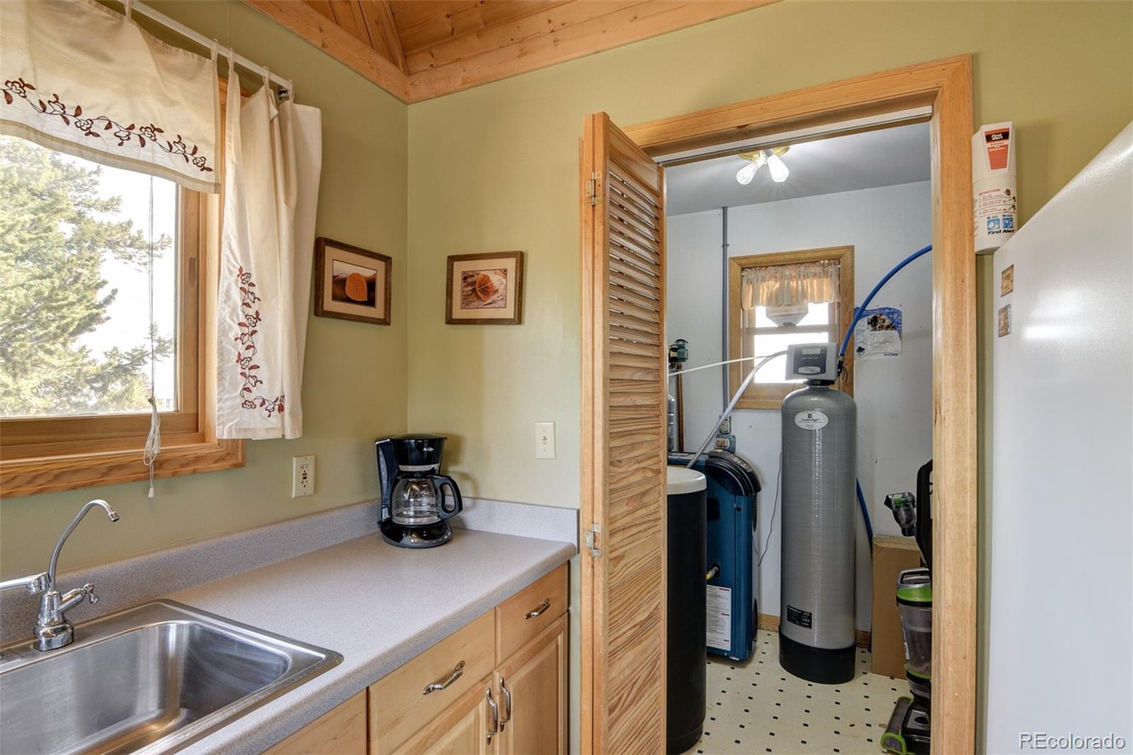 3750 Singletree Road Hartsel, CO 80449 - Photo 27 of 46 a kitchen with a sink and a refrigerator