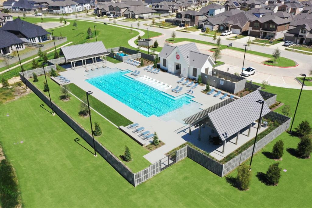 2448 Jack Rabbit Way Northlake, TX 76247 - Photo 34 of 40 an aerial view of a house with a garden and swimming pool