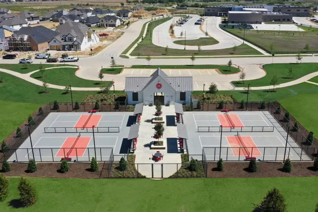 an aerial view of a house